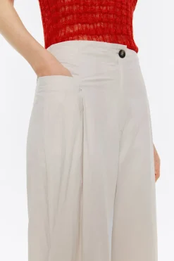 Online BIMBA Y LOLA Pantalon Campana Algodon Piedra