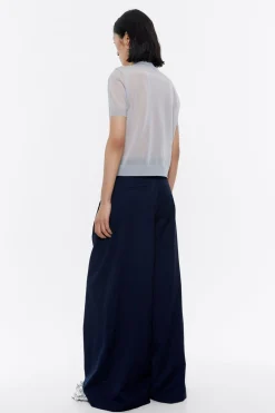 Shop BIMBA Y LOLA Pantalon Campana Pinzas Marino Oscuro