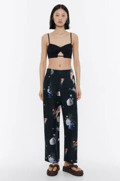 Sale BIMBA Y LOLA Pantalon Carrot Lino Waves Antracita