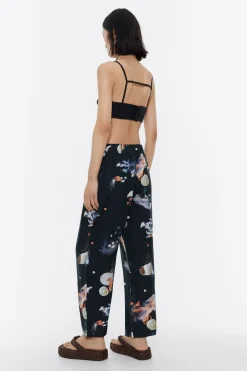 Sale BIMBA Y LOLA Pantalon Carrot Lino Waves Antracita