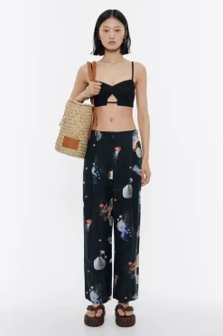 Sale BIMBA Y LOLA Pantalon Carrot Lino Waves Antracita