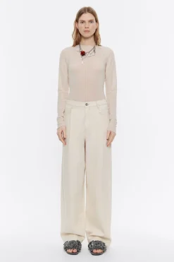 Hot BIMBA Y LOLA Pantalon Denim Pinzas Crudo