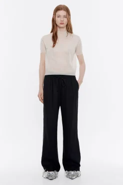 Cheap BIMBA Y LOLA Pantalon Jogger Lino Negro Lavado