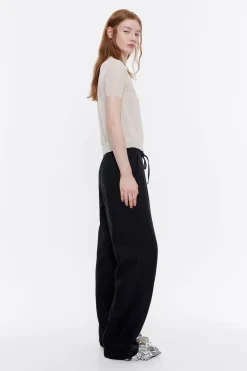 Cheap BIMBA Y LOLA Pantalon Jogger Lino Negro Lavado
