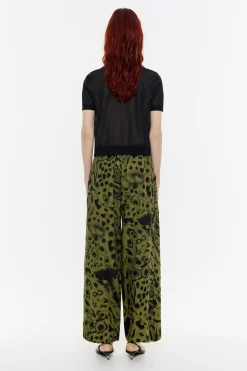 Cheap BIMBA Y LOLA Pantalon Lino Animal Mix Verde