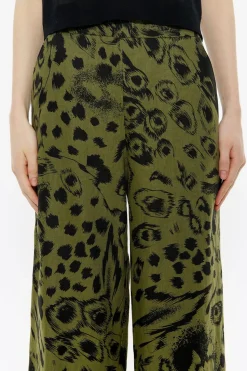 Cheap BIMBA Y LOLA Pantalon Lino Animal Mix Verde