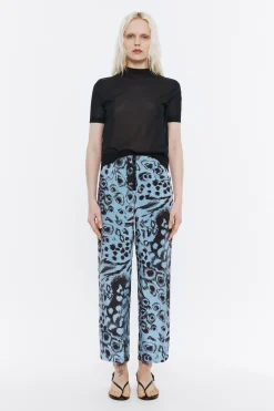 Cheap BIMBA Y LOLA Pantalon Recto Fluido Animal Mix Azul