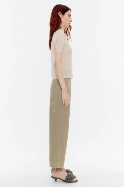 Best BIMBA Y LOLA Pantalon Recto Tobillero Caqui