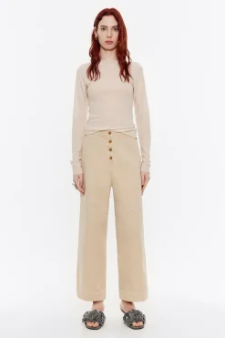 Hot BIMBA Y LOLA Pantalon Recto Tobillero Beige