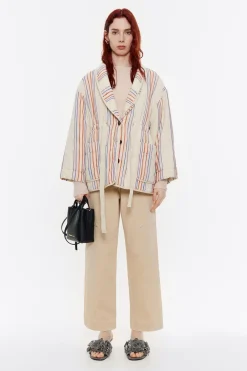 Hot BIMBA Y LOLA Pantalon Recto Tobillero Beige