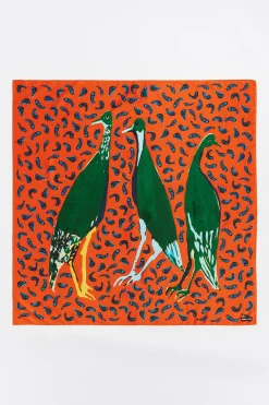 Hot BIMBA Y LOLA Panuelo Acuarela Patos Y Peces Naranja