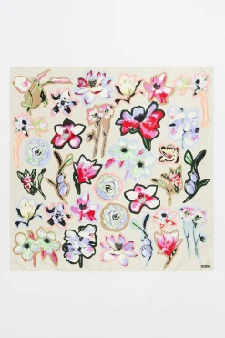 New BIMBA Y LOLA Panuelo Flores Blanco