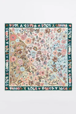 Online BIMBA Y LOLA Panuelo Flores Marco Logo Verde