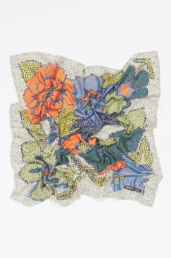 Clearance BIMBA Y LOLA Panuelo Flores Puntillismo Marfil