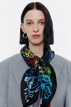 Store BIMBA Y LOLA Panuelo Fondo Del Mar Multicolor Fondo Negro