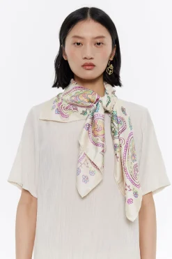 New BIMBA Y LOLA Panuelo Pasley Acuarela Marfil