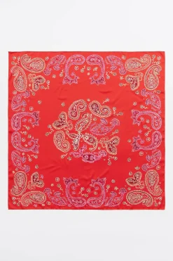 Best Sale BIMBA Y LOLA Panuelo Pasley Acuarela Rojo