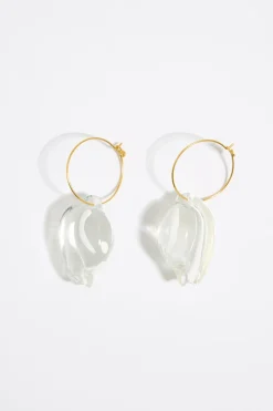 Hot BIMBA Y LOLA Pendientes Aro Caracolas Transparentes
