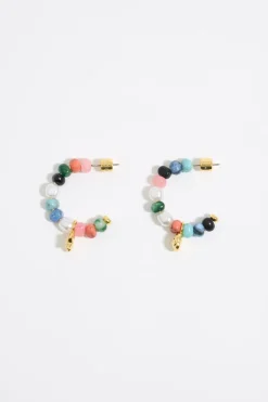 Clearance BIMBA Y LOLA Pendientes Aro Caracolas, Perlas Y Piedras Multicolores