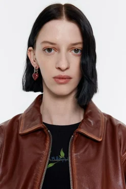 Sale BIMBA Y LOLA Pendientes Aro Corazon Glitter Rosa