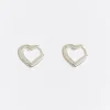 Online BIMBA Y LOLA Pendientes Aro Corazon Plateados
