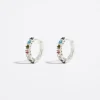Outlet BIMBA Y LOLA Pendientes Aro Cristales Multicolor Plateado