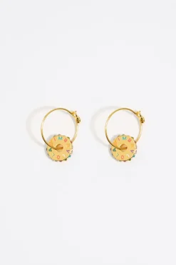 Hot BIMBA Y LOLA Pendientes Aro Cristales Multicolores