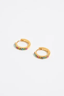 Discount BIMBA Y LOLA Pendientes Aro Dorado Cristales
