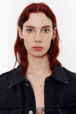 Cheap BIMBA Y LOLA Pendientes Aro Dorado Mate Y Cristales