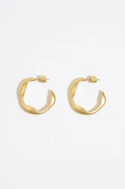 Shop BIMBA Y LOLA Pendientes Aro Dorado Mate