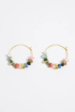 Sale BIMBA Y LOLA Pendientes Aro Grande Piedras Multicolor