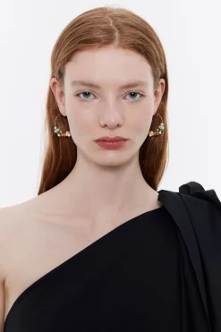 Sale BIMBA Y LOLA Pendientes Aro Grande Piedras Multicolor