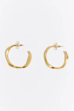 Clearance BIMBA Y LOLA Pendientes Aro Irregular Maxi Dorados