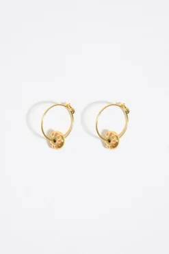 Online BIMBA Y LOLA Pendientes Aro Logo Candy Aguamarina