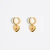 Best Sale BIMBA Y LOLA Pendientes Aro Mini Dorado Cristales Y Corazon