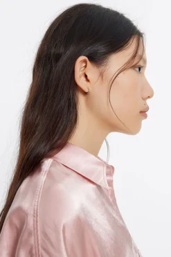 Cheap BIMBA Y LOLA Pendientes Aro Mini Plateado Cristales Multicolor