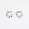 Cheap BIMBA Y LOLA Pendientes Aro Mini Plateado Corazon Cristales