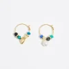 Best BIMBA Y LOLA Pendientes Aro Piedras Azules