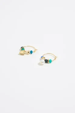 Best BIMBA Y LOLA Pendientes Aro Piedras Azules