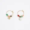 Fashion BIMBA Y LOLA Pendientes Aro Piedras Multicolores