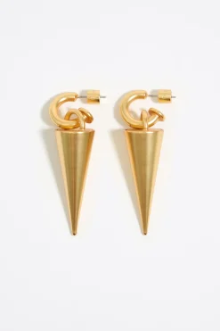 Shop BIMBA Y LOLA Pendientes Aro Y Pinchos Dorado Mate