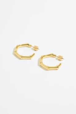 Shop BIMBA Y LOLA Pendientes Bambu Dorados