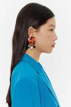 Outlet BIMBA Y LOLA Pendientes Camaleones Resina Multicolor