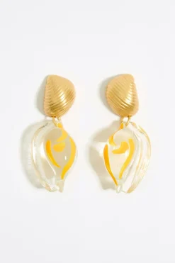 Flash Sale BIMBA Y LOLA Pendientes Caracolas Resina Y Metal Dorados