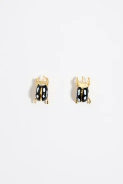 Fashion BIMBA Y LOLA Pendientes Escarabajo Negro