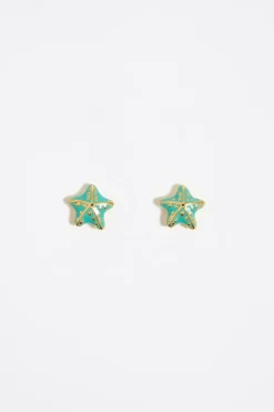 Flash Sale BIMBA Y LOLA Pendientes Estrella De Mar Aguamarina