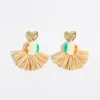 Store BIMBA Y LOLA Pendientes Flor Ceramica Y Rafia