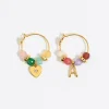 Shop BIMBA Y LOLA Pendientes Letra A Piedras Multicolores