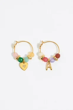 Shop BIMBA Y LOLA Pendientes Letra A Piedras Multicolores