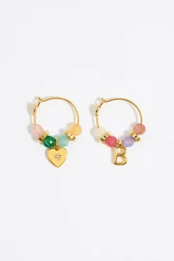 Cheap BIMBA Y LOLA Pendientes Letra B Piedras Multicolores